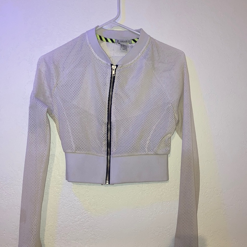 Forever 21 sports crop top zip up